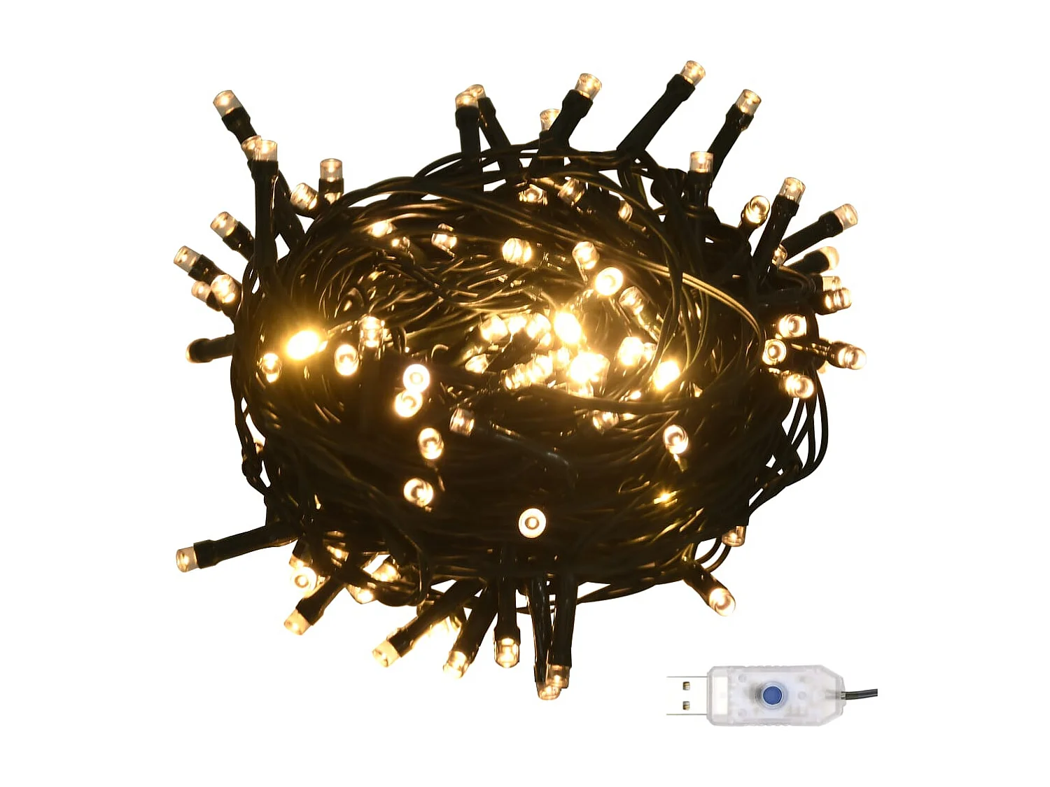 Set Weihnachtskugeln mit Plektrum und 150 LEDs 61 Stück Weiß und Grau