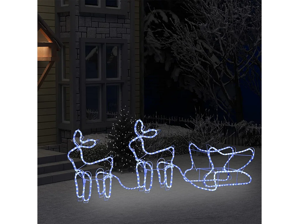 Décoration de Noël d'extérieur Renne et traîneau 576 LED