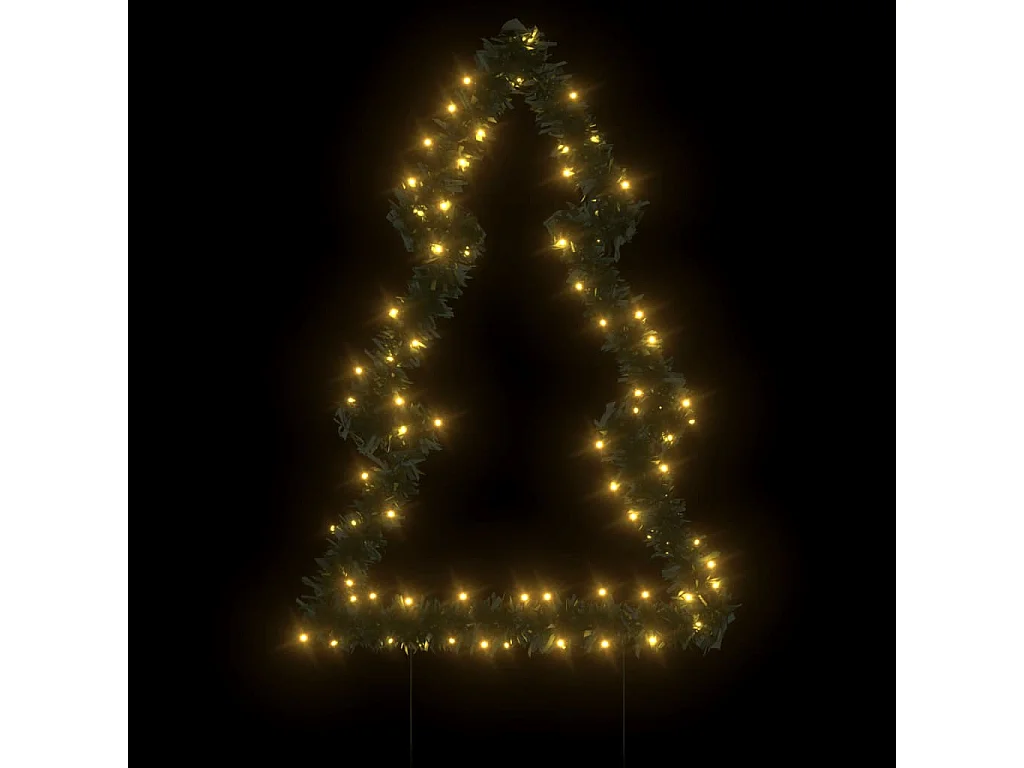 Décoration lumineuse arbre de Noël avec piquets 80 LED 60 cm