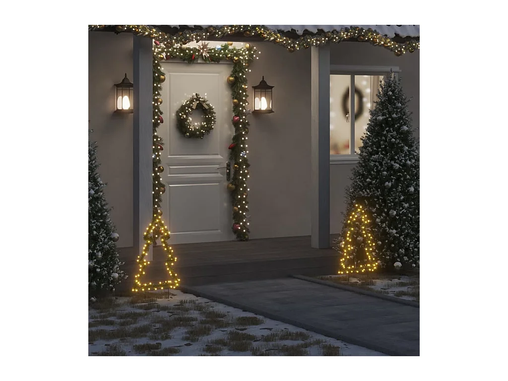 Decorazione luminosa per albero di Natale con 80 picchetti LED da 60 cm