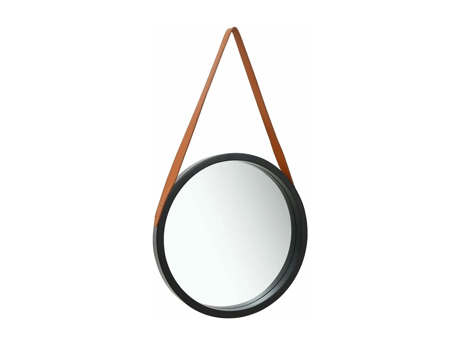 Espejo de pared con correa negro 50 cm