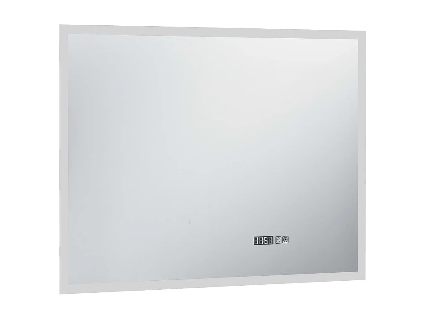 Specchio LED Bagno con Sensore Tattile e Schermo Orario 80x60cm
