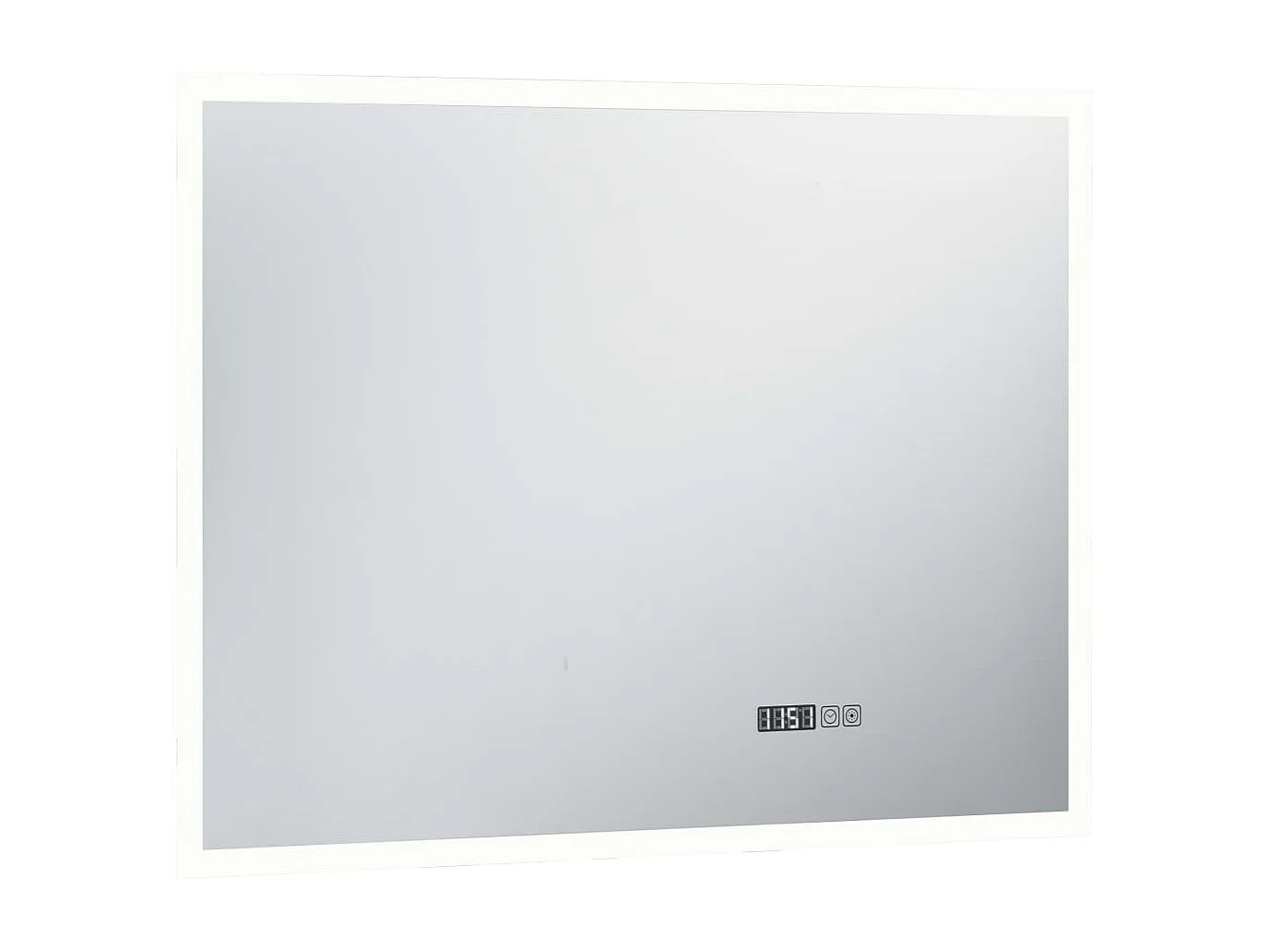Specchio LED Bagno con Sensore Tattile e Schermo Orario 80x60cm