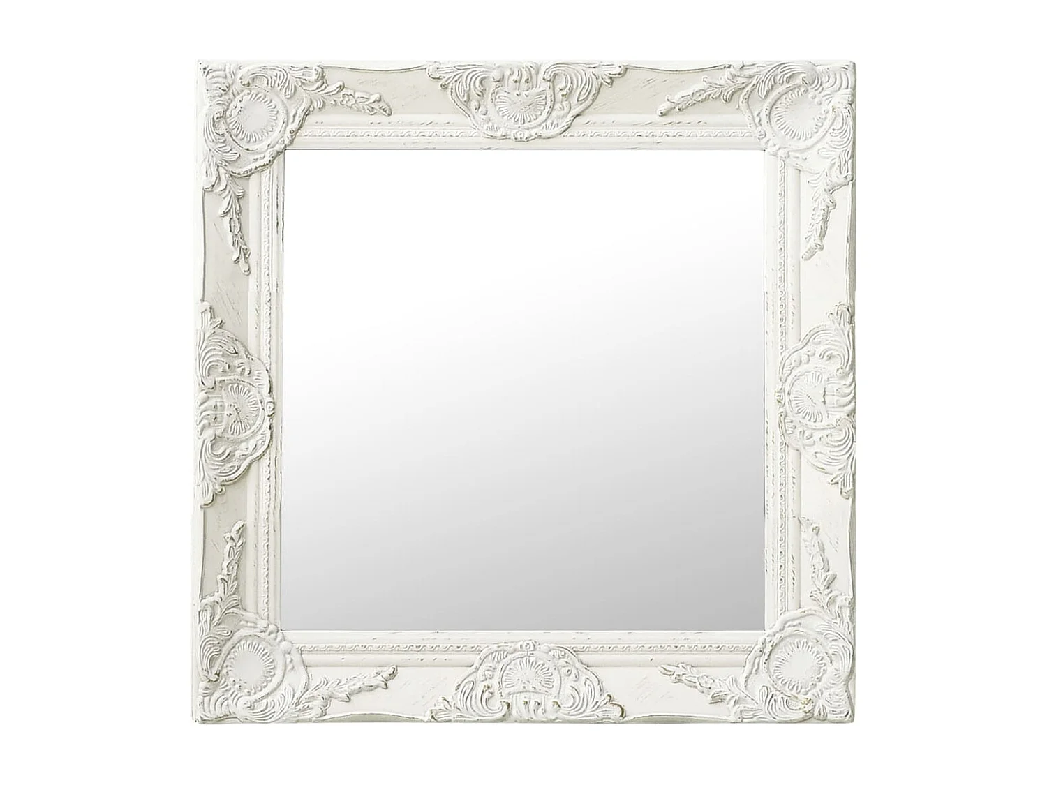 Miroir mural style baroque 50x50 cm Blanc