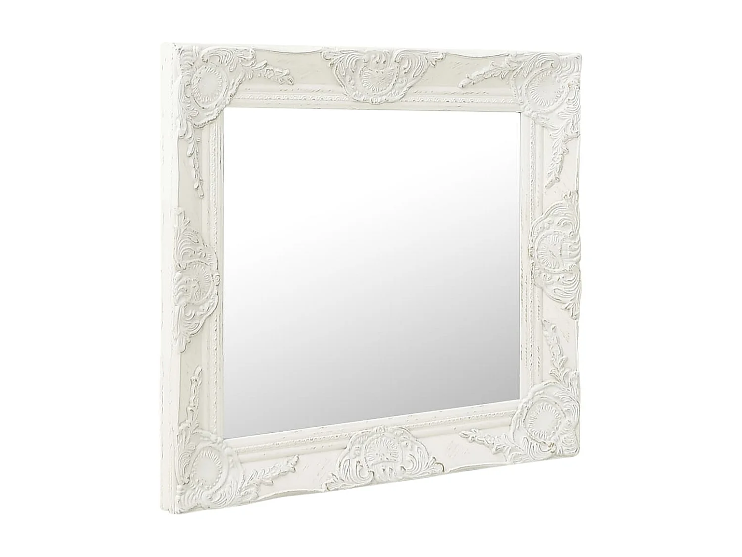 Miroir mural style baroque 50x50 cm Blanc