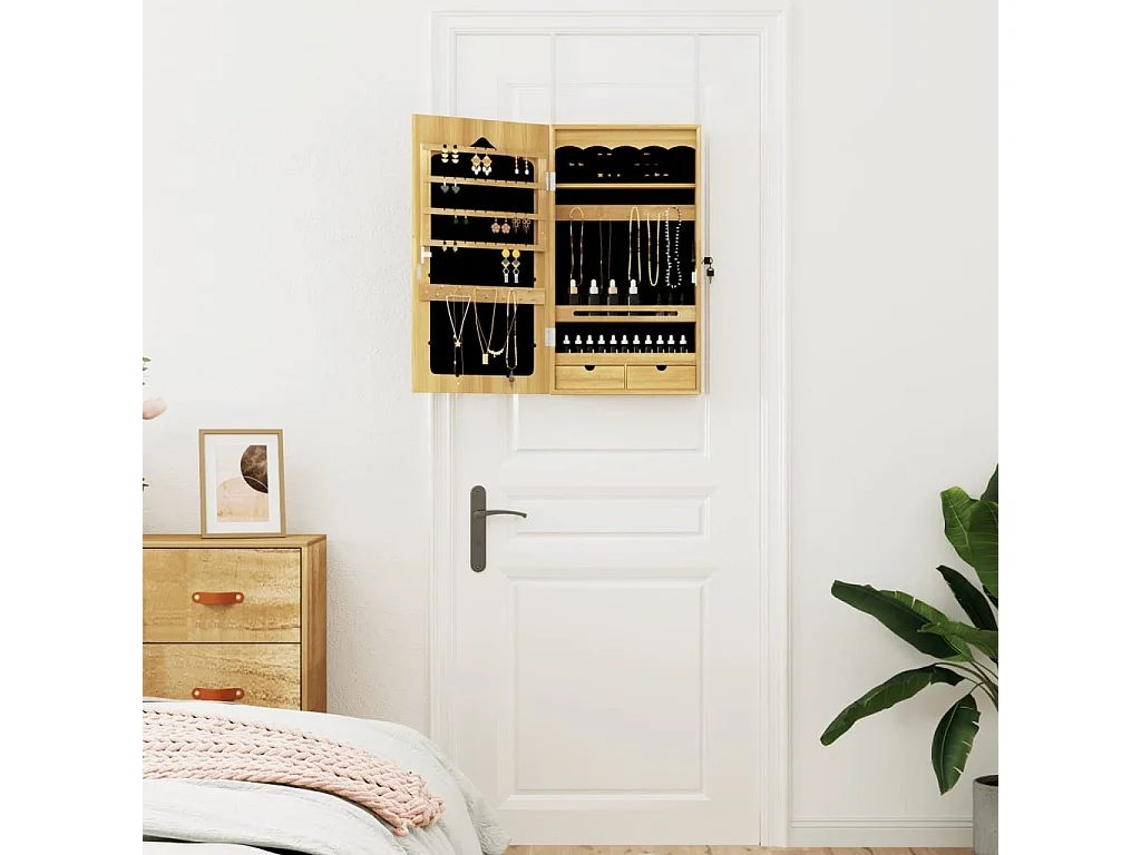 Armadio Portagioie con Specchio a Muro 37,5x10x67 cm