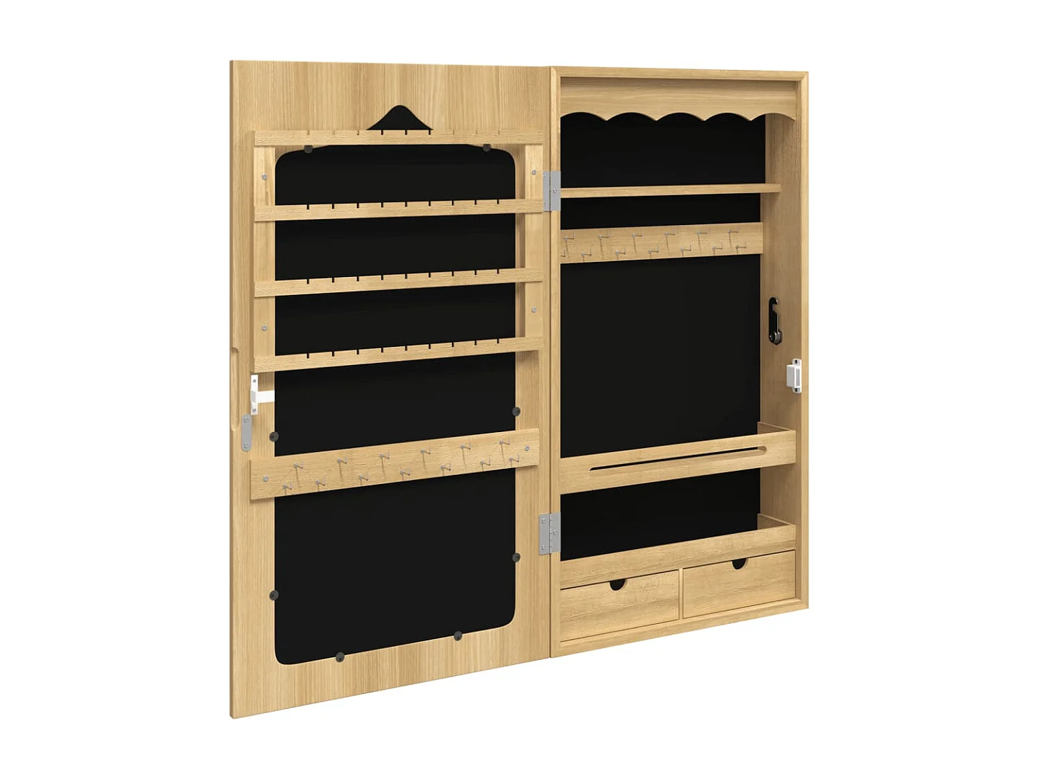 Armadio Portagioie con Specchio a Muro 37,5x10x67 cm