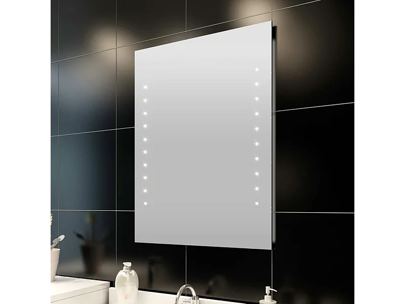 Miroir de salle de bain avec lumières LED 60 x 80 cm (L x H)