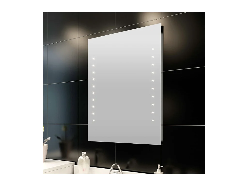 Miroir de salle de bain avec lumières LED 60 x 80 cm (L x H)