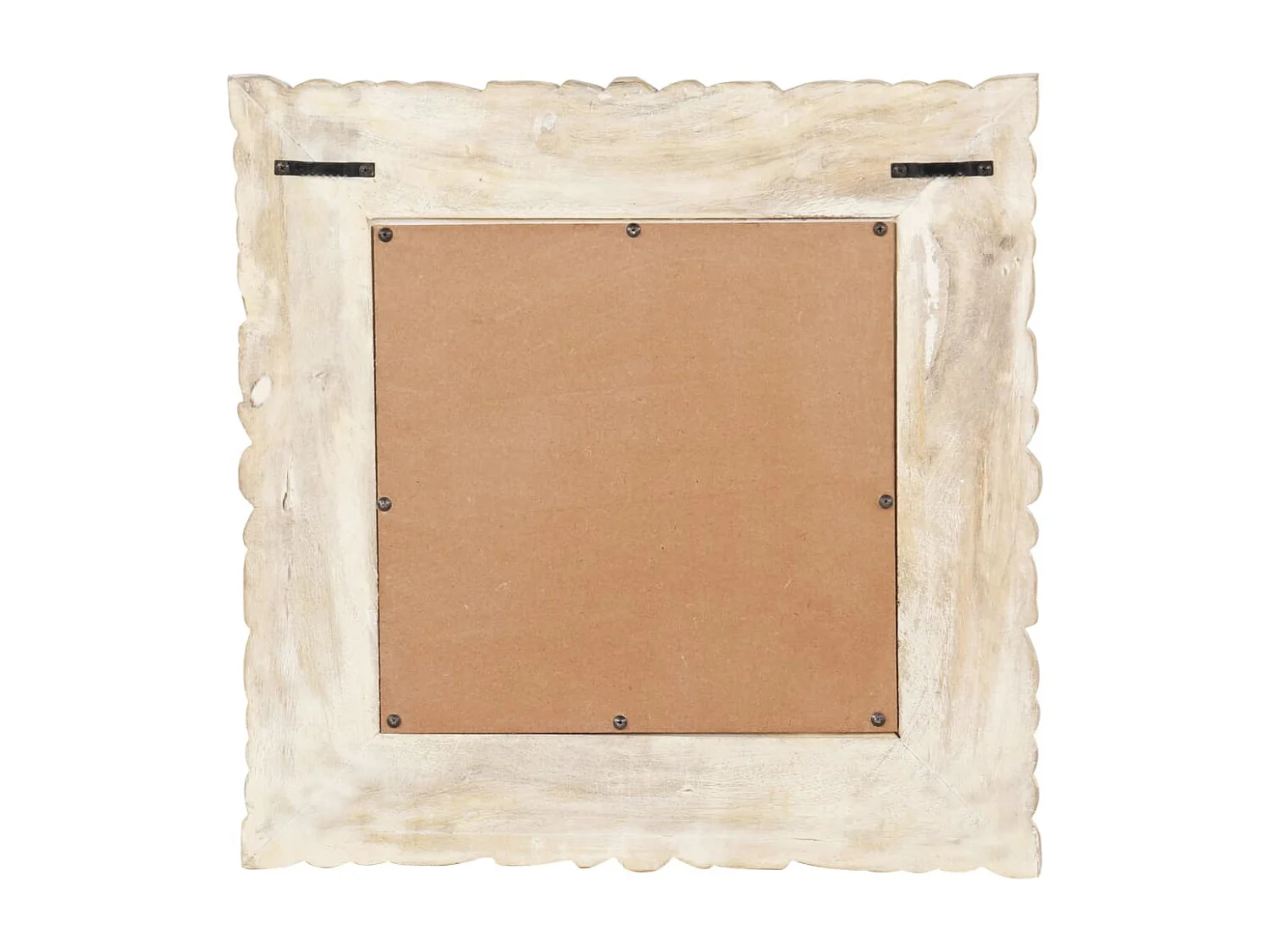 Specchio Bianco 50x50 cm in Legno Massello di Mango