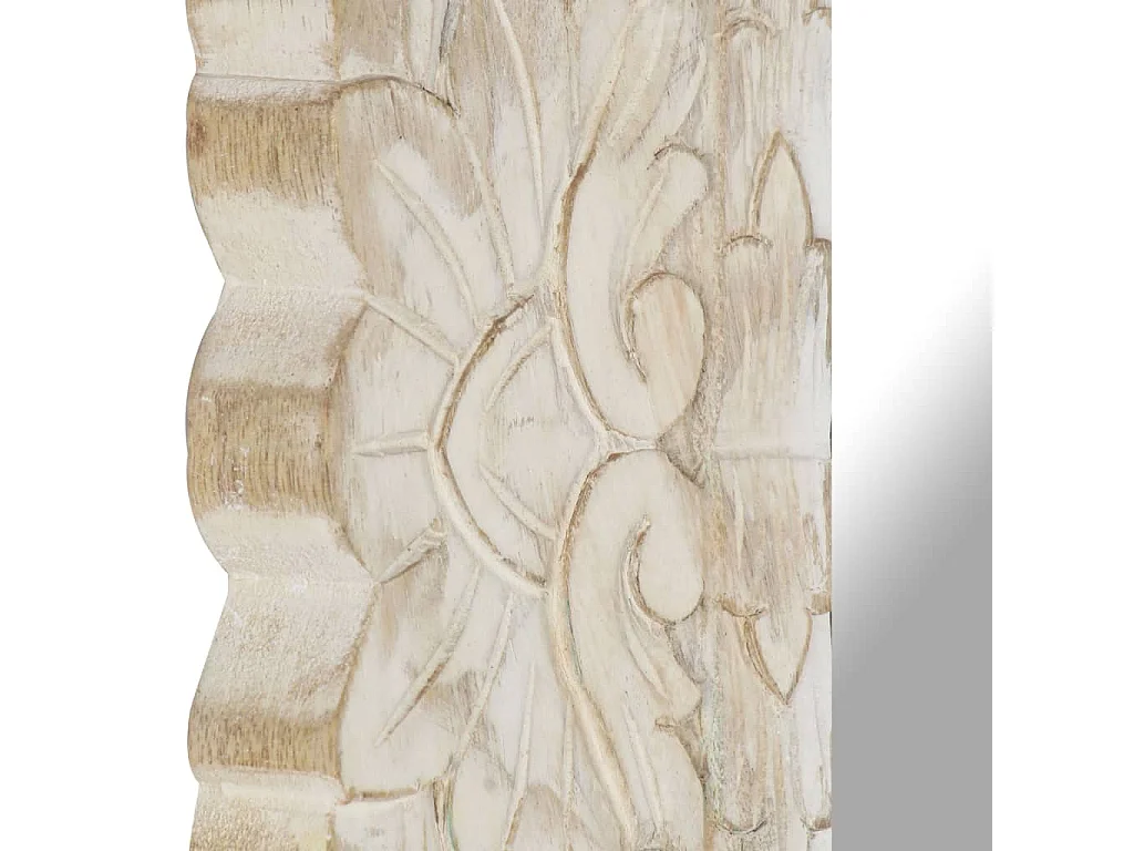 Specchio Bianco 50x50 cm in Legno Massello di Mango