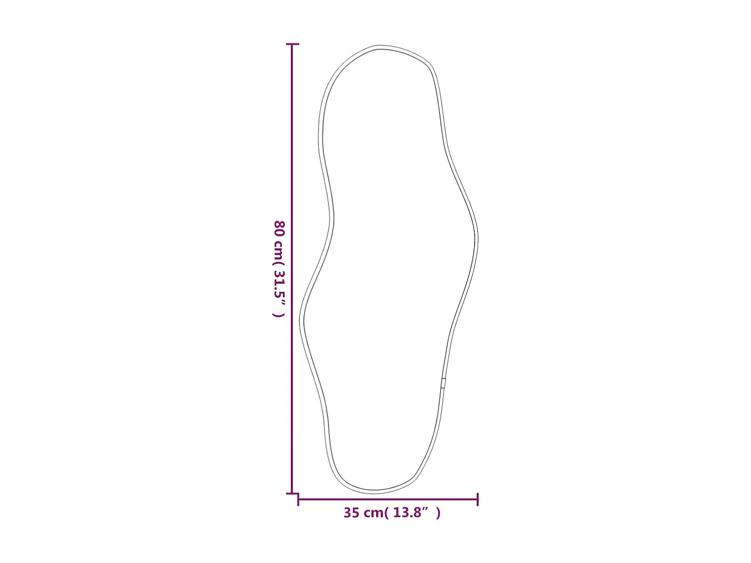 Specchio da Parete Argento 80x35 cm