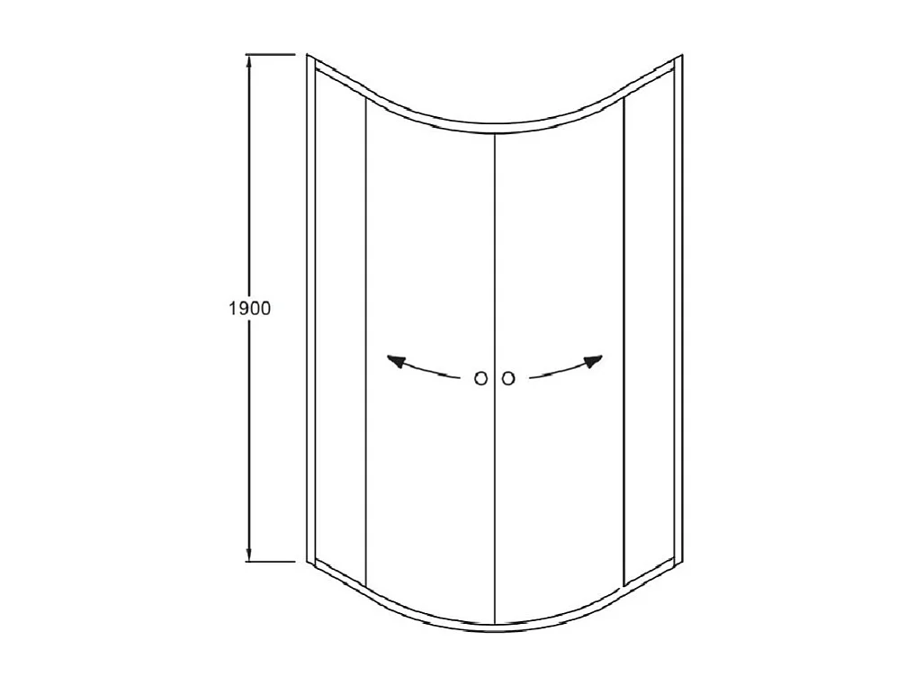 Jacob Delafon Paroi de douche quart de rond coulissant Serenity Chromé 90 cm