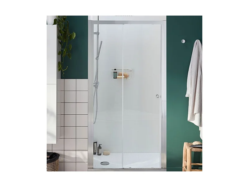 Paroi douche JACOB DELAFON Serenity, 120 cm, porte coulissante réversible instal. Niche