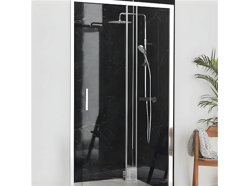 Paroi de douche JACOB DELAFON L'ingénieuse porte coulissante, installation niche 140 x 200