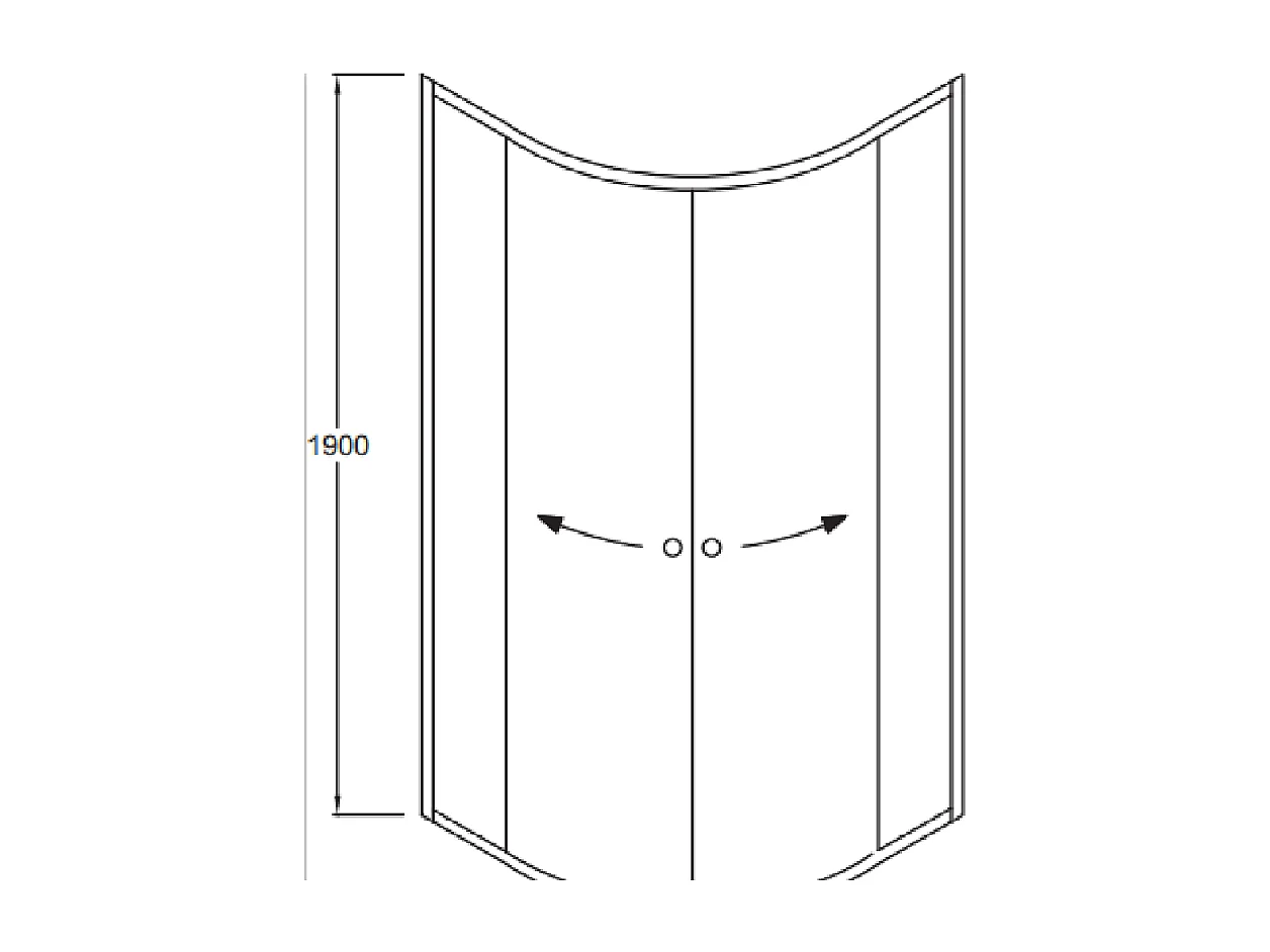 Jacob Delafon Paroi de douche quart de rond coulissant Serenity Chromé 80 cm