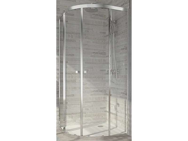 Jacob Delafon Paroi de douche quart de rond coulissant Serenity Chromé 80 cm