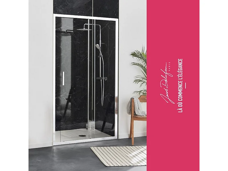 Paroi de douche JACOB DELAFON L'ingénieuse porte coulissante, installation niche 100 x 200