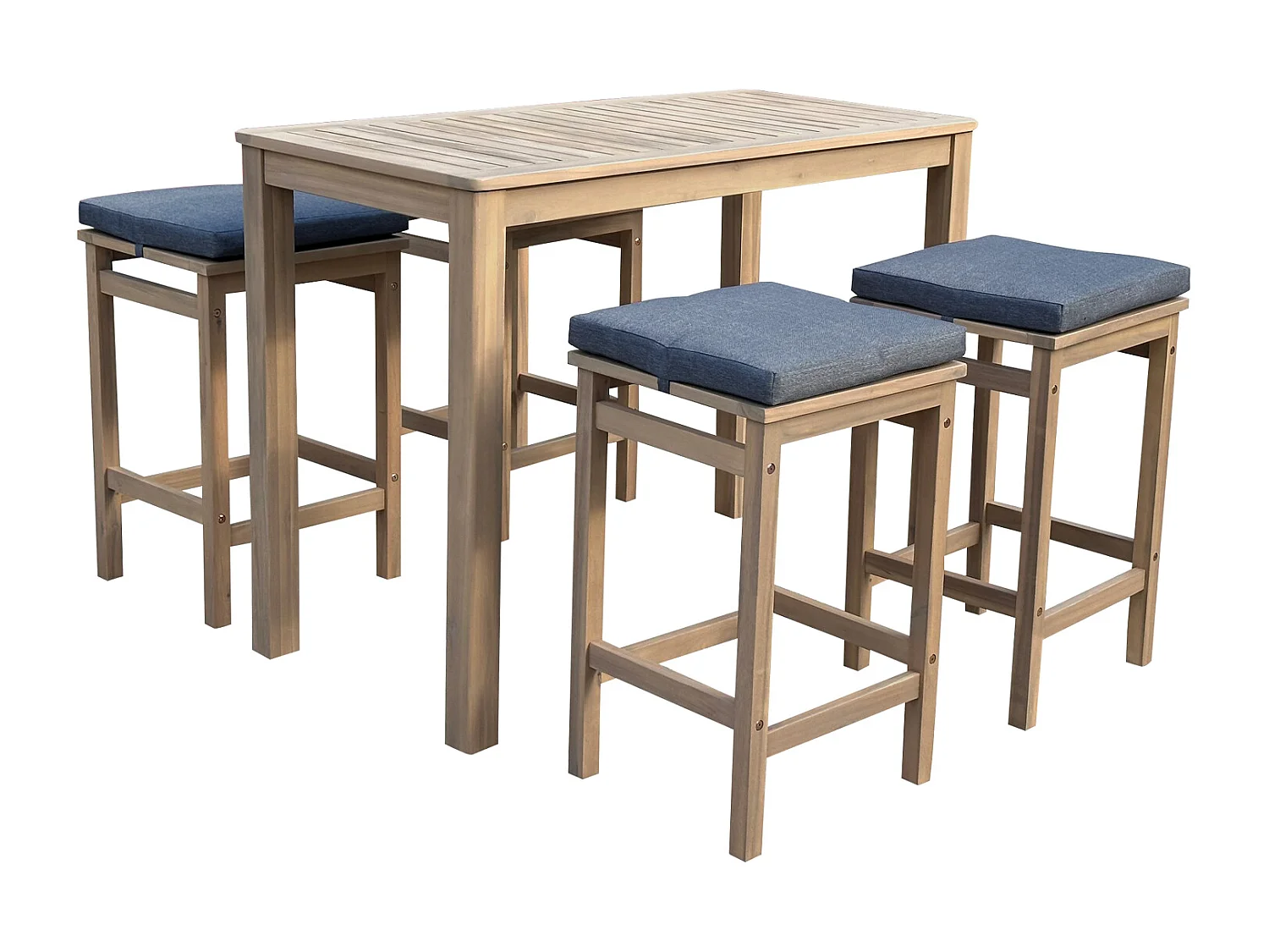 ARUBA 4 posti in acacia - cuscini grigi