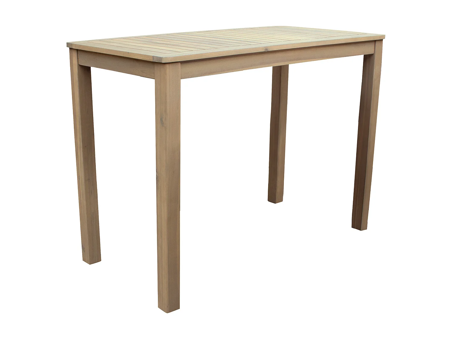 Mange debout ARUBA en acacia 4 places - coussins gris - HAPPY GARDEN