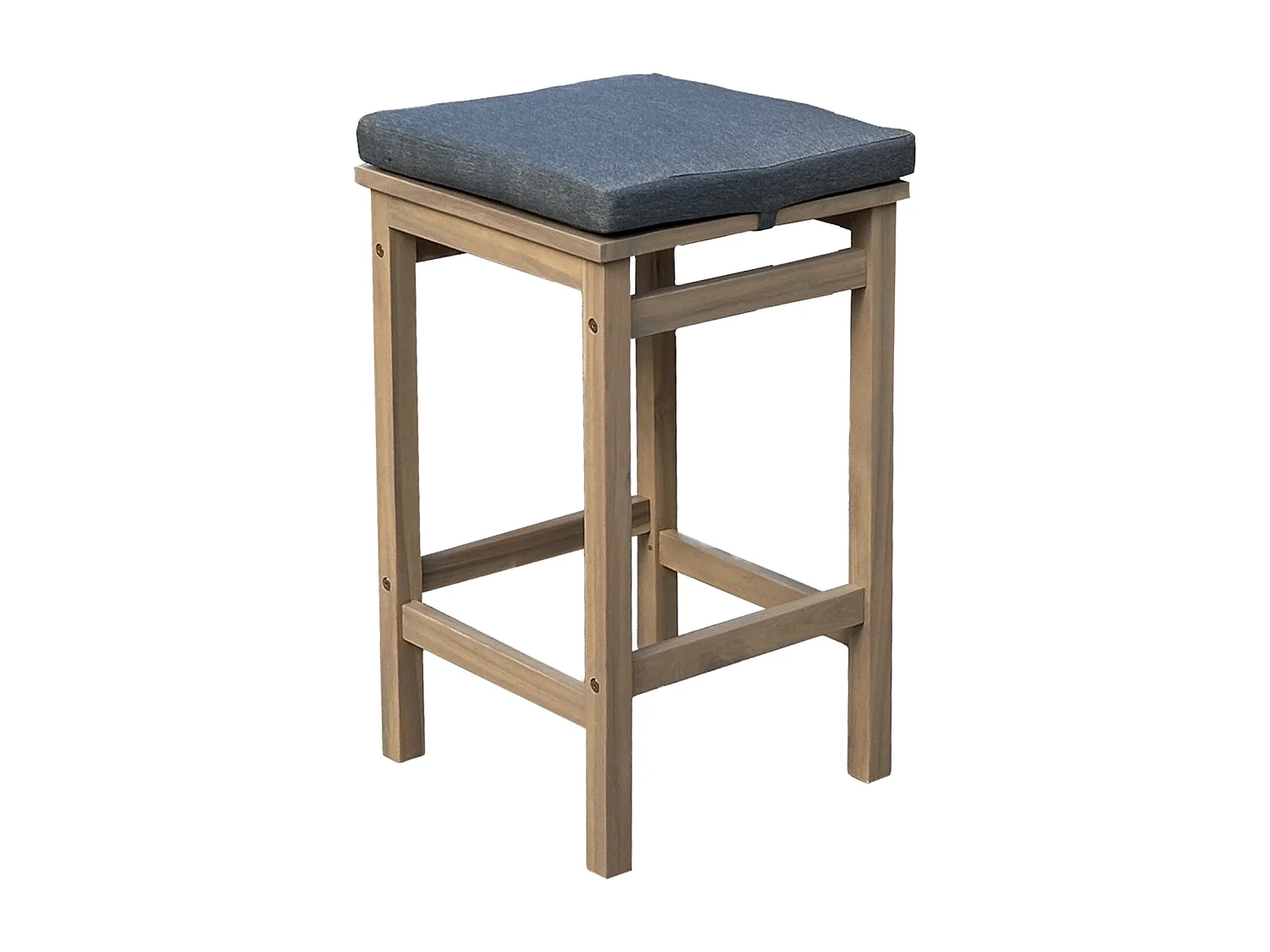 Mange debout ARUBA en acacia 4 places - coussins gris - HAPPY GARDEN