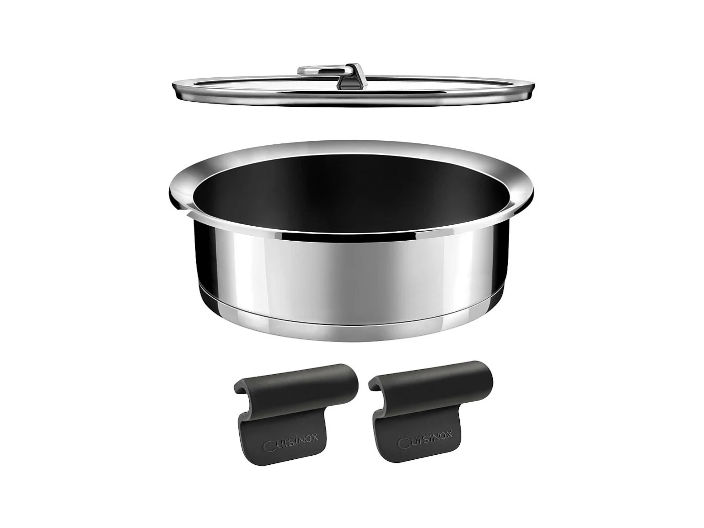 Ycône - Lot 1 sauteuse revêtement céramique 24 cm, 2 anses et 1 couvercle