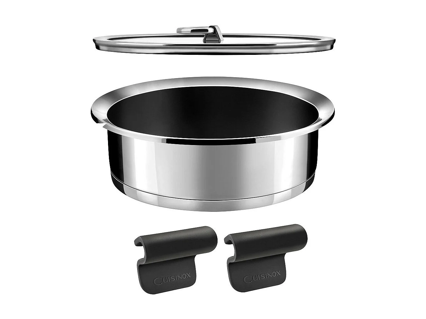 Ycône - Lot 1 sauteuse revêtement céramique 24 cm, 2 anses et 1 couvercle