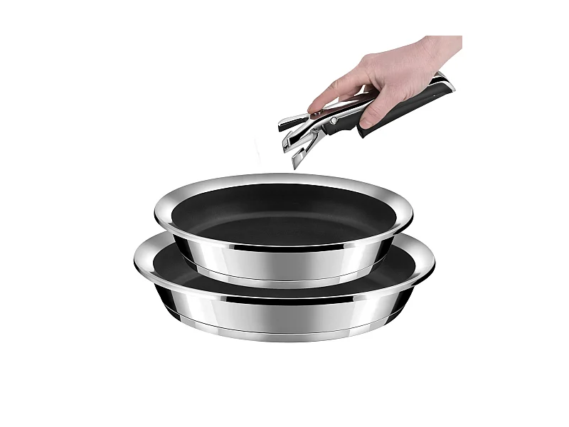 Ycône - 2 poêles avec revêtement céramique 24/28 cm et 1 poignée