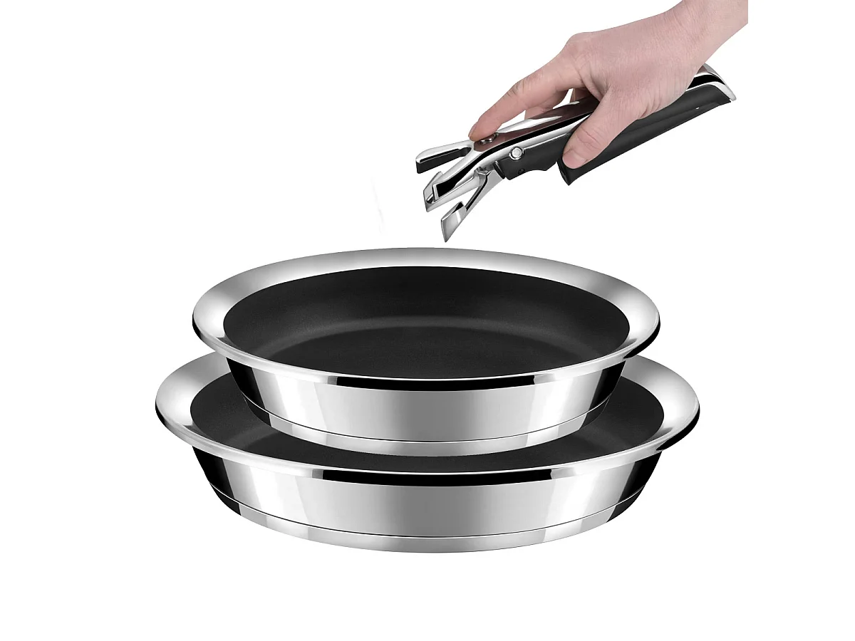 Ycône - 2 poêles avec revêtement céramique 24/28 cm et 1 poignée