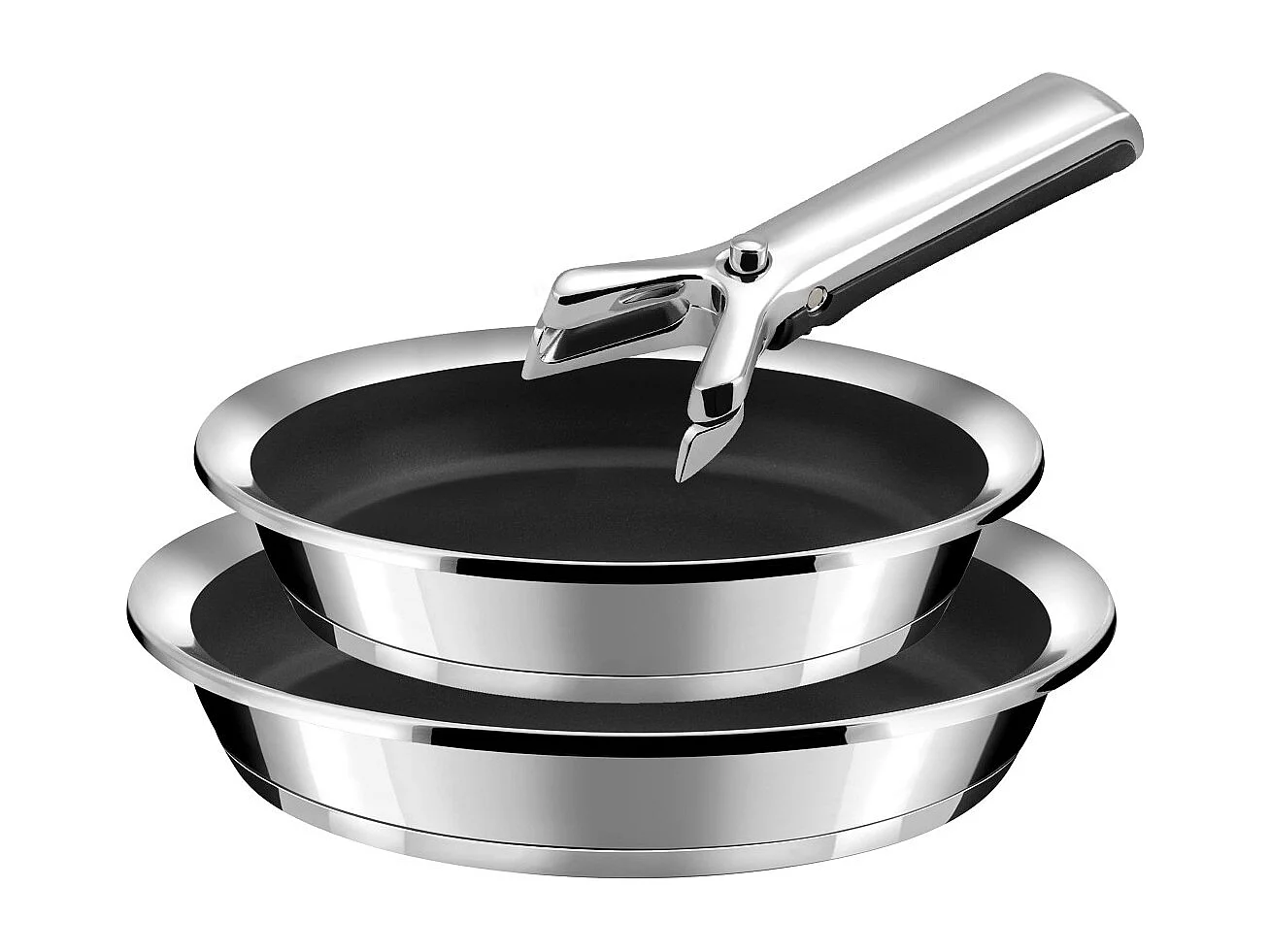 Ycône - 2 poêles avec revêtement céramique 24/28 cm et 1 poignée