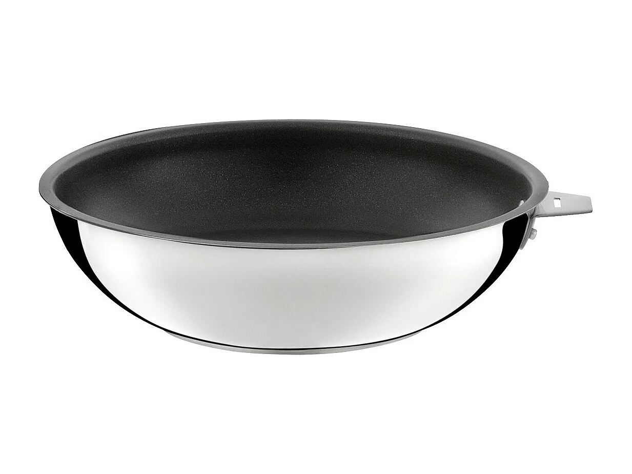 Malice - Wok 28 cm avec revêtement céramique, couvercle et poignée noire