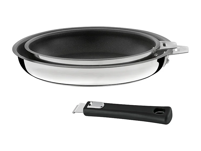 Malice - Série de 2 poêles 20/24cm revêtement céramique avec poignée noire