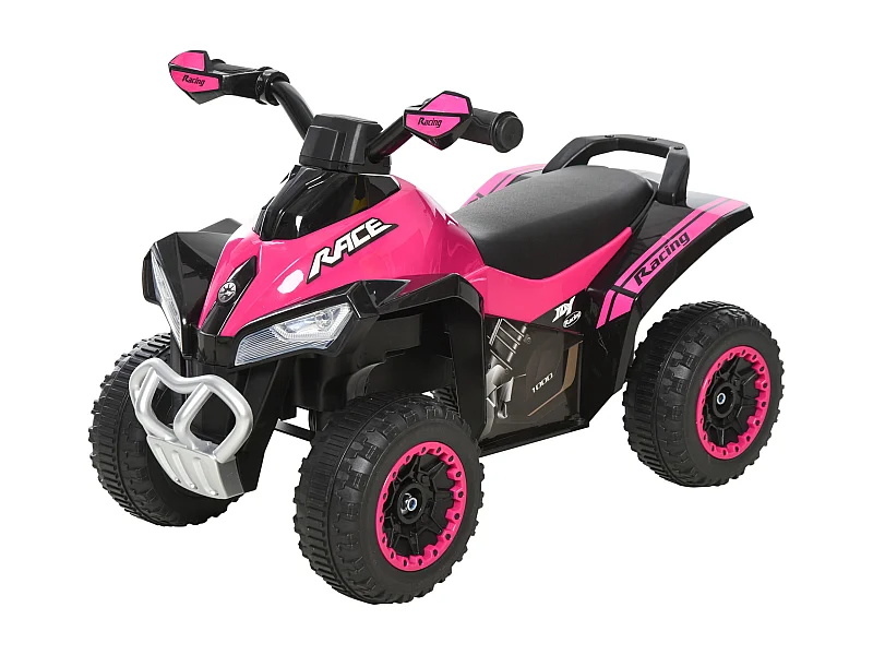 Porteur enfants quad 18-36 mois dim. 67L x 38l x 44H cm effets lumineux et sonores rose noir