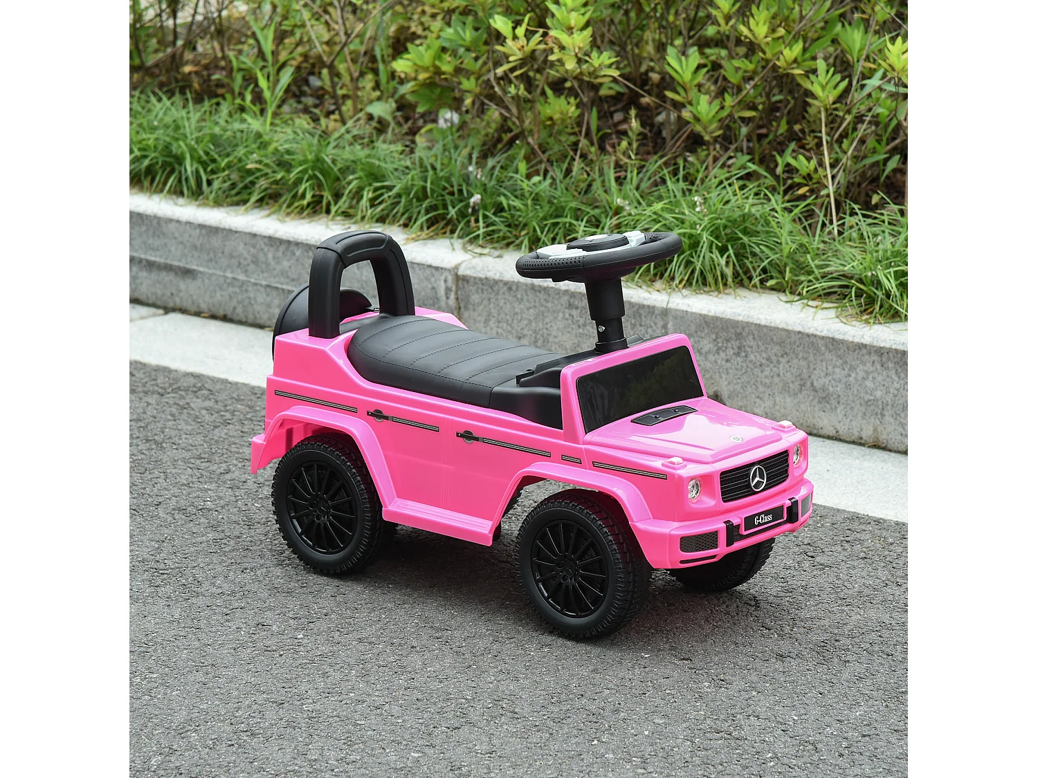 Camion porteur enfants véhicule à pousser licence Mercedes Benz 12-36 mois coffre klaxon phares rose