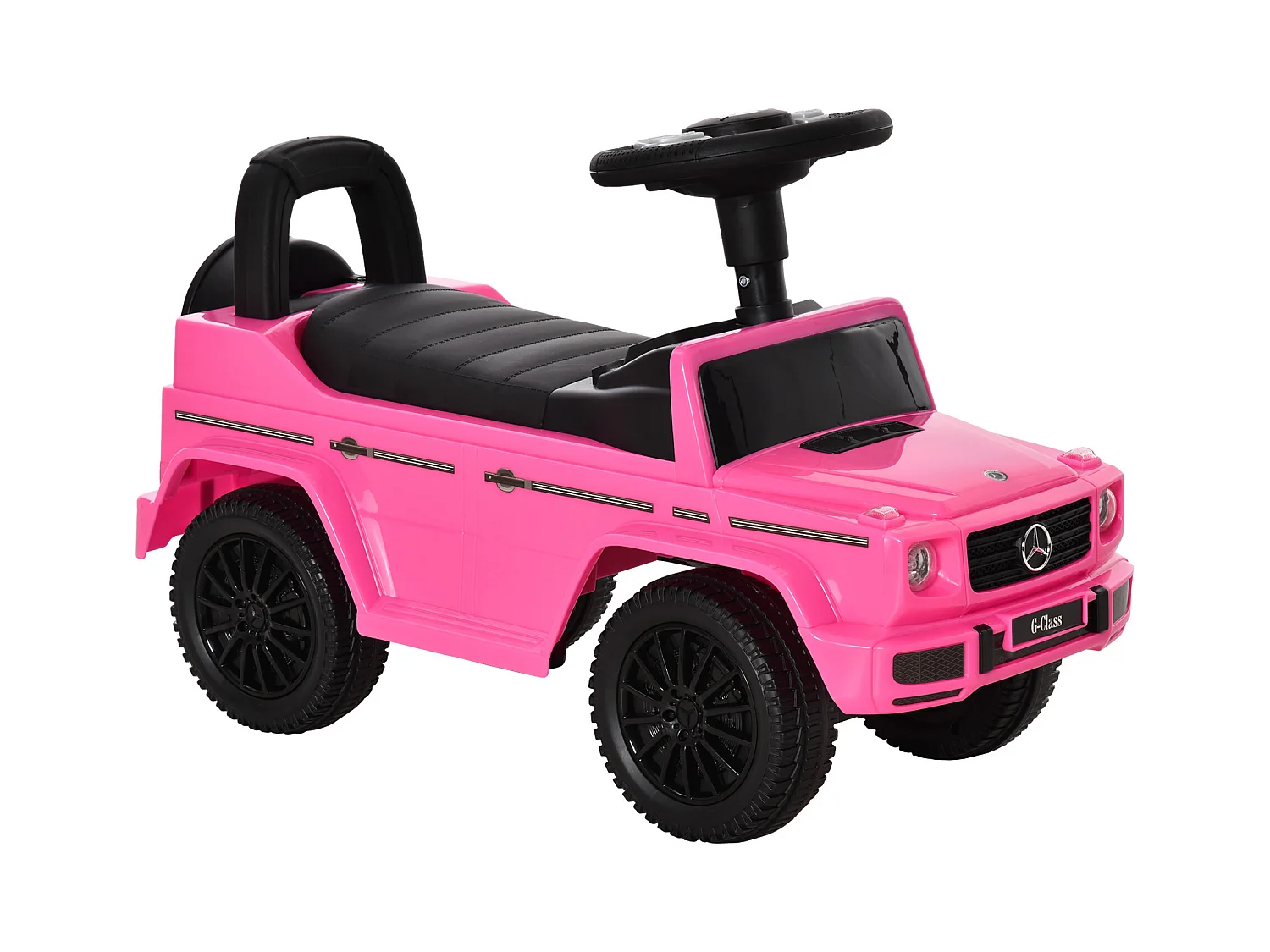 Camion porteur enfants véhicule à pousser licence Mercedes Benz 12-36 mois coffre klaxon phares rose