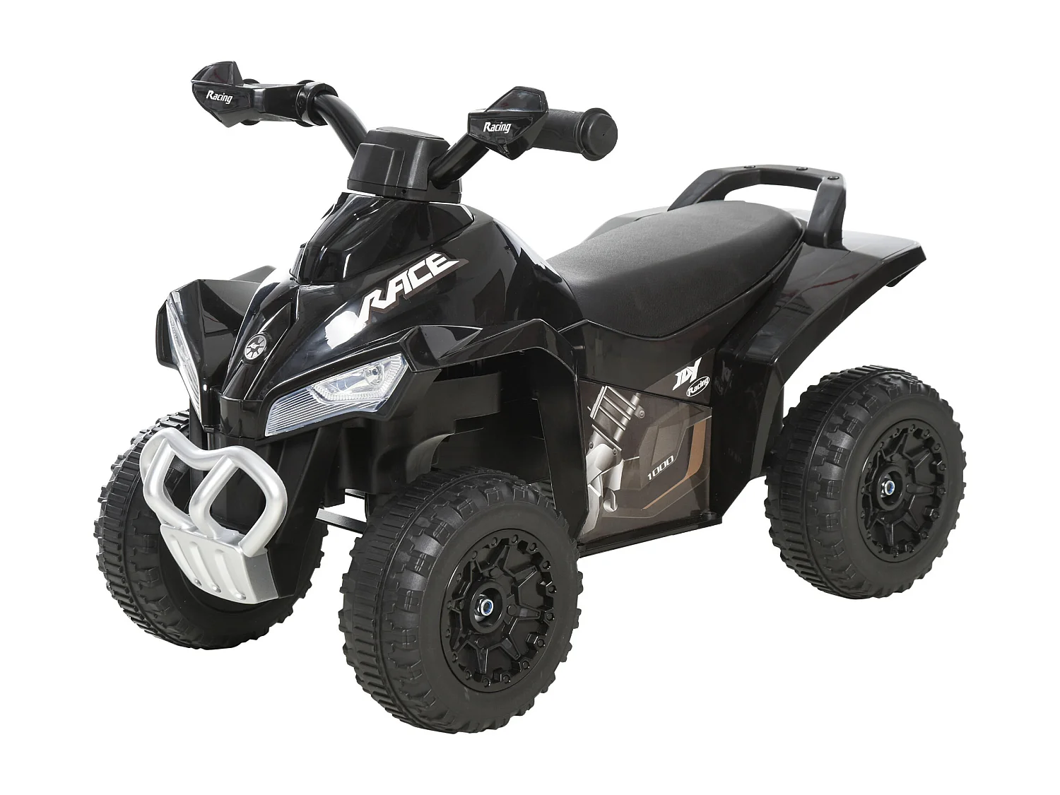 Porteur enfants quad 18-36 mois dim. 67L x 38l x 44H cm effets lumineux et sonores noir