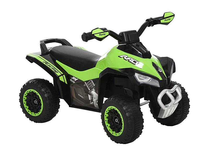 Porteur enfants quad 18-36 mois dim. 67L x 38l x 44H cm effets lumineux et sonores vert noir