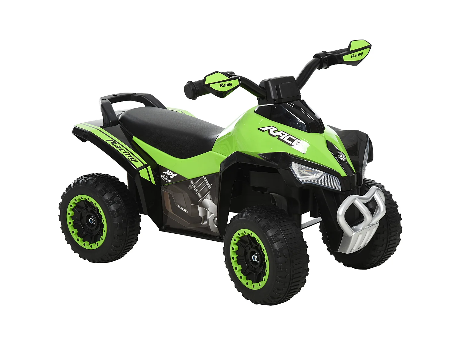 Porteur enfants quad 18-36 mois dim. 67L x 38l x 44H cm effets lumineux et sonores vert noir