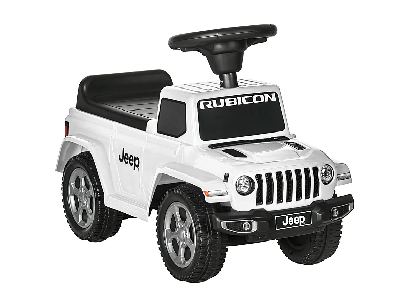 Porteur enfant voiture 18-36 mois klaxon bruit moteur coffre butée arrière anti-basculement blanc