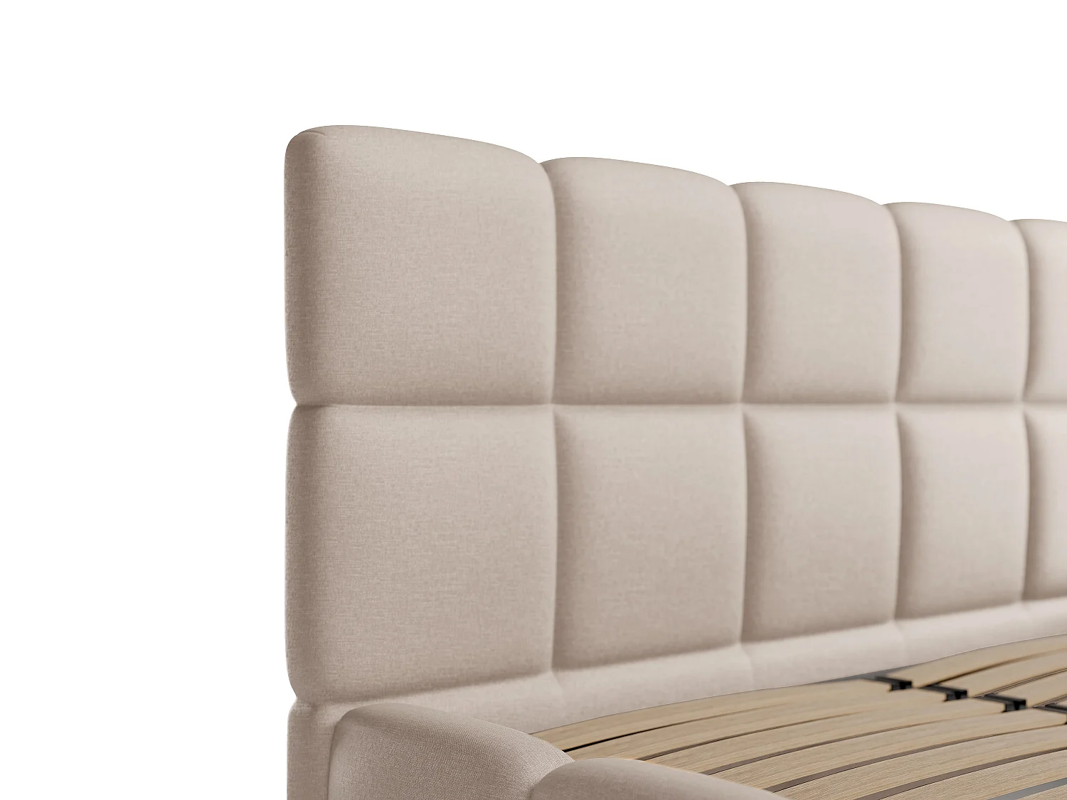 Lit coffre 140 x 190 cm - Tissu chiné - Beige - DAMADO II de Pascal Morabito