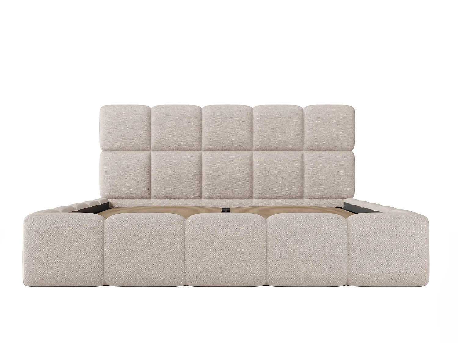 Sängförvaring 140 x 190 cm - Melerat tyg - Beige - DAMADO II av Pascal Morabito