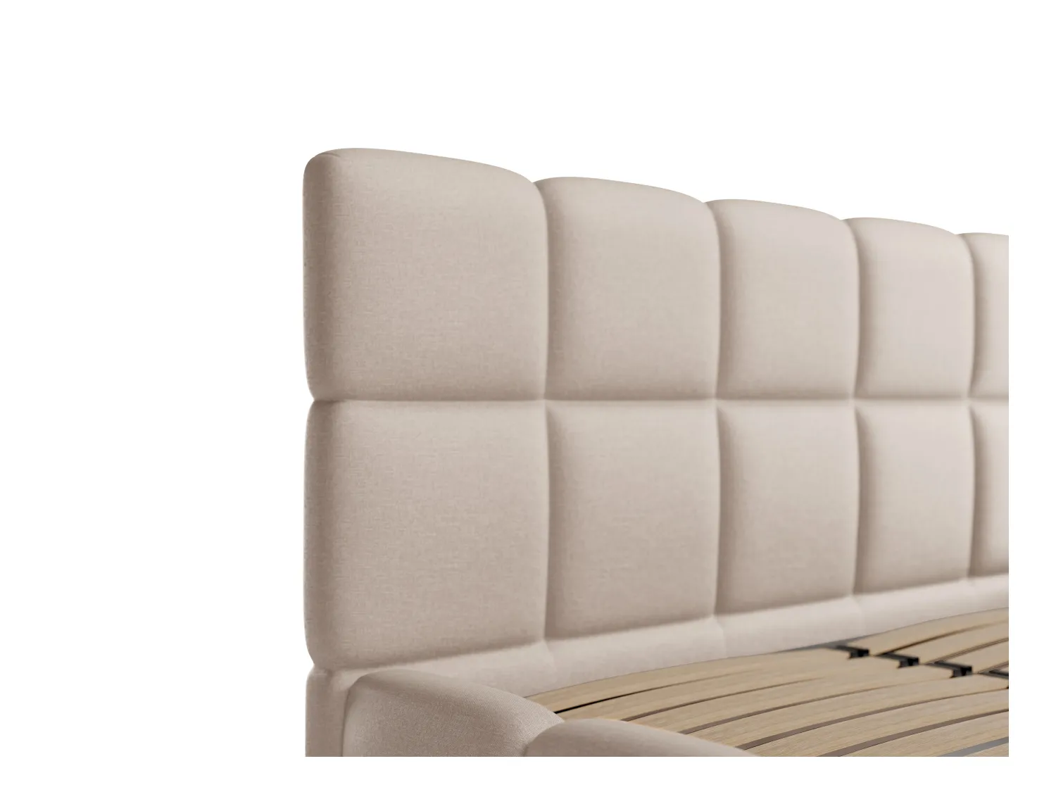 Lit coffre 180 x 200 cm - Tissu chiné - Beige - DAMADO II de Pascal Morabito