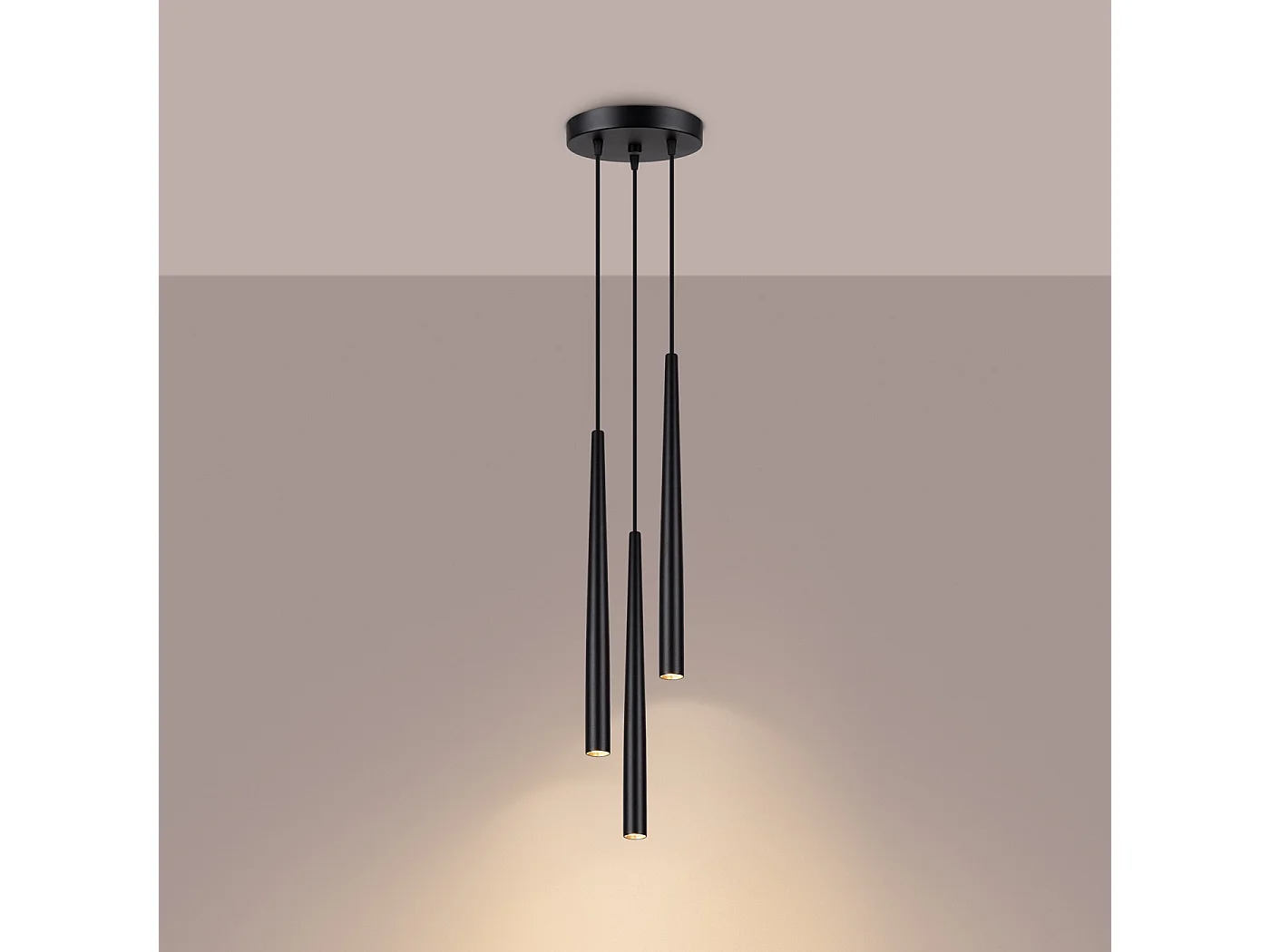 Lampa wisząca nowoczesny BLISS, stal - 3 źródło - L.19.5 x H.118 cm - czarny