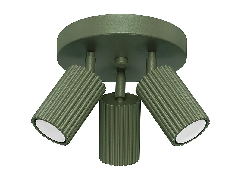 Lámpara De Techo Karbon Minimalista De Aluminio - 3 Fuentes Luminosas - L.19,5 X A.18 Cm - Verde Oliva