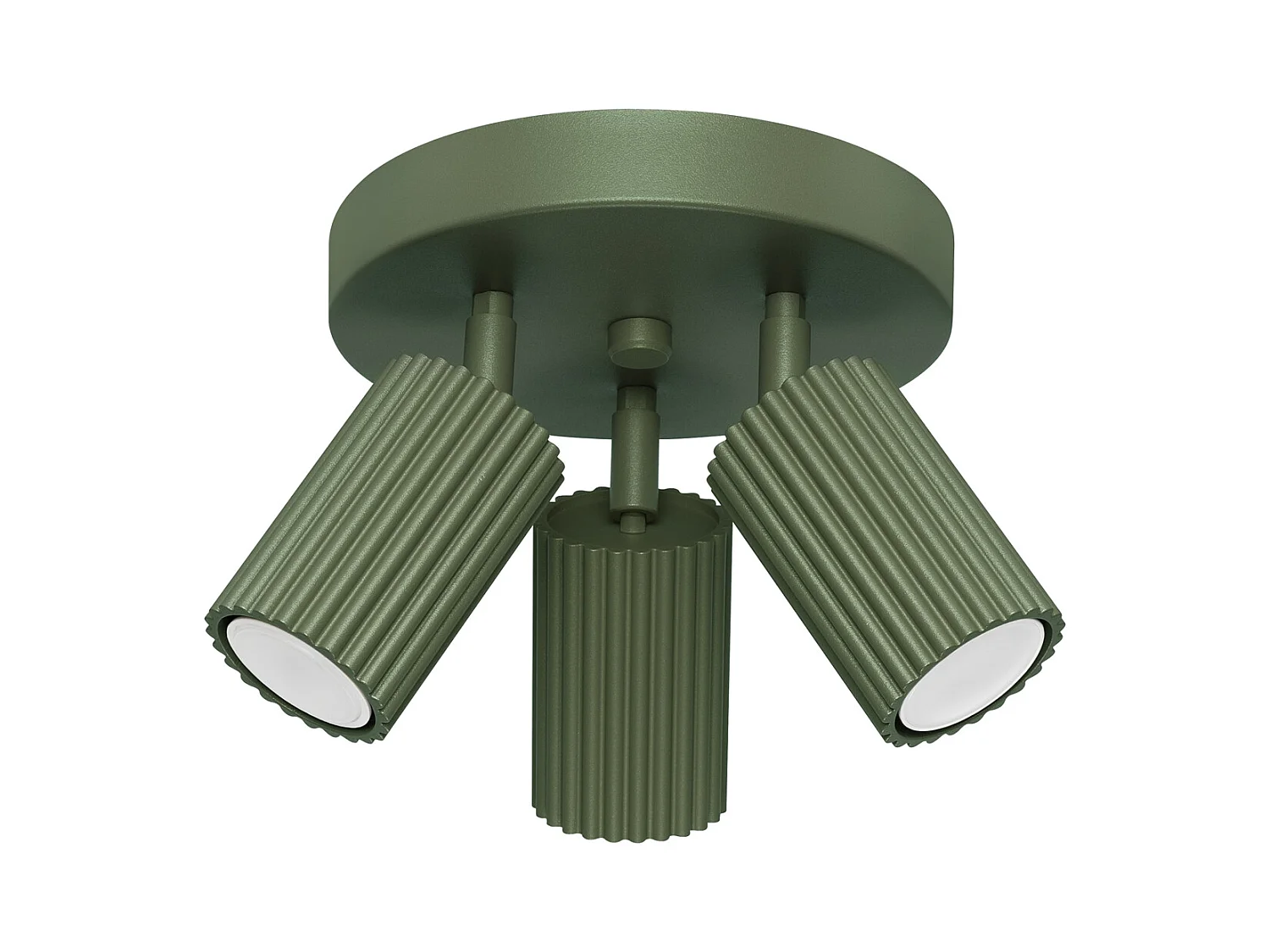 Plafonnier Karbon Minimaliste En Aluminium - 3 Sources Lumineuses - L.19,5 X H.18 Cm - Vert Olive