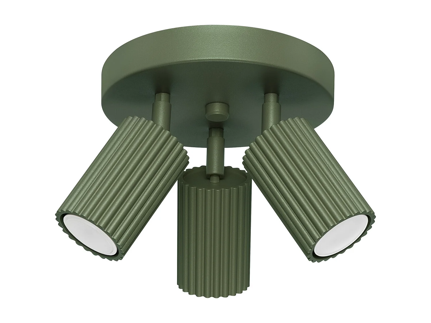 Plafonnier Karbon Minimaliste En Aluminium - 3 Sources Lumineuses - L.19,5 X H.18 Cm - Vert Olive