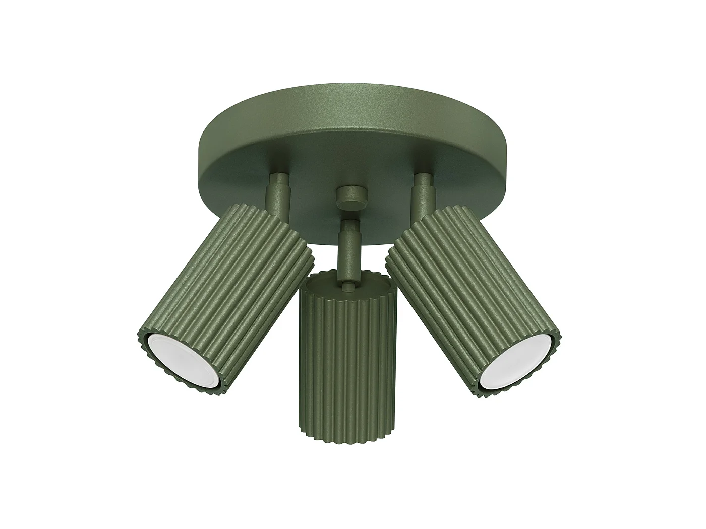 Plafonnier Karbon Minimaliste En Aluminium - 3 Sources Lumineuses - L.19,5 X H.18 Cm - Vert Olive