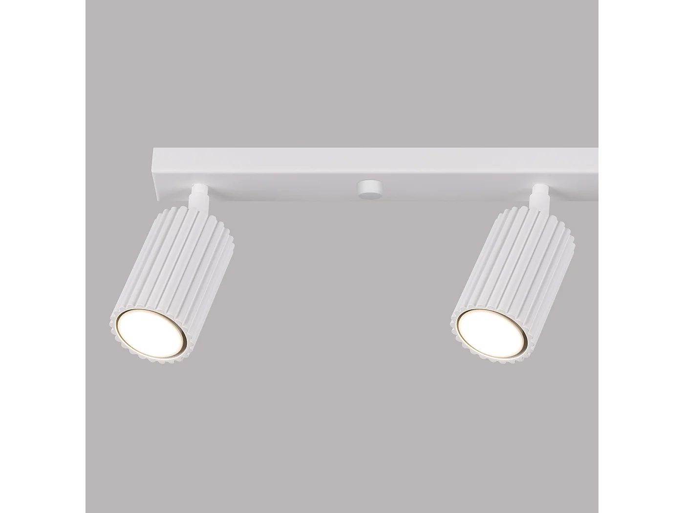 Deckenleuchte Karbon Minimalistisch Aus  Aluminium - 4 Lichtquellen - L.81 X H. Cm - Weiß