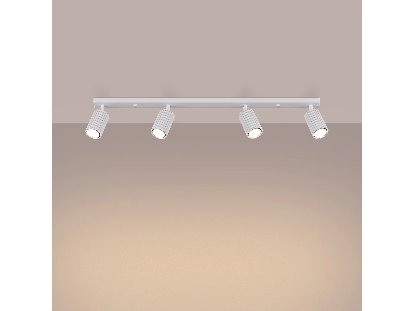 Plafonnier Karbon Minimaliste En Aluminium - 4 Sources Lumineuses - L.81 X H.16,5 Cm - Blanc