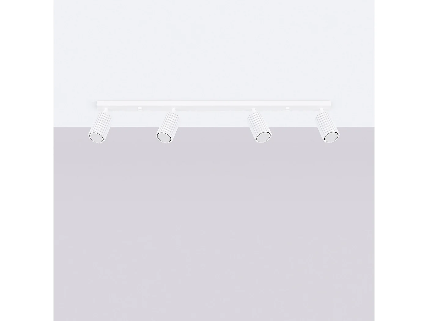 Plafonnier Karbon Minimaliste En Aluminium - 4 Sources Lumineuses - L.81 X H.16,5 Cm - Blanc